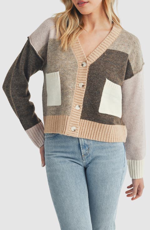 Colorblock V-Neck Cardigan