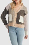 Lush Colorblock V-Neck Cardigan