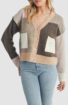 Colorblock V-Neck Cardigan