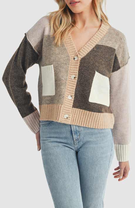 Colorblock V-Neck Cardigan