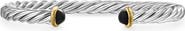 David Yurman Cable Cuff Bracelet in Sterling Silver with 14K Yellow Gold, 6mm