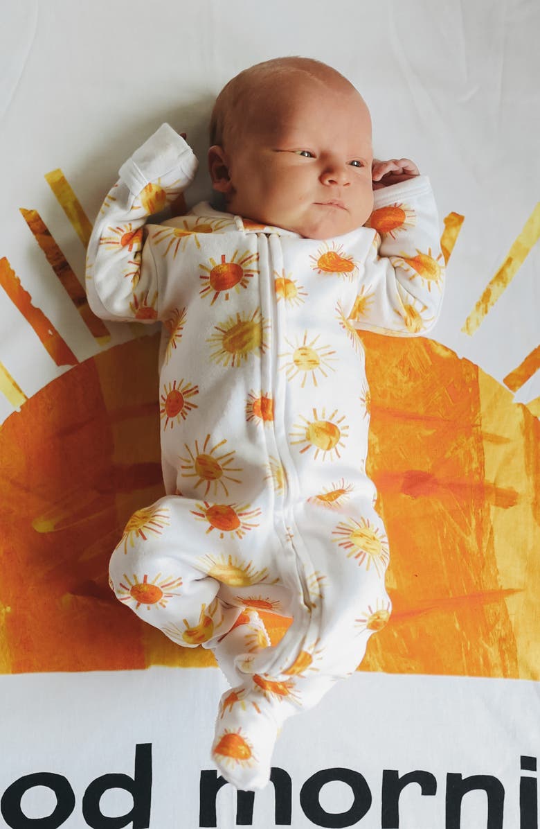 L'ovedbaby x 'The Very Hungry Caterpillar<sup>™</sup>' Fitted One-Piece Organic Cotton Footie Pajamas, Alternate, color, 