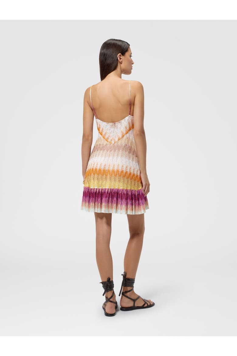 Mini Dress In Viscose With Lace Motif, Alternate, color, Multicoloured