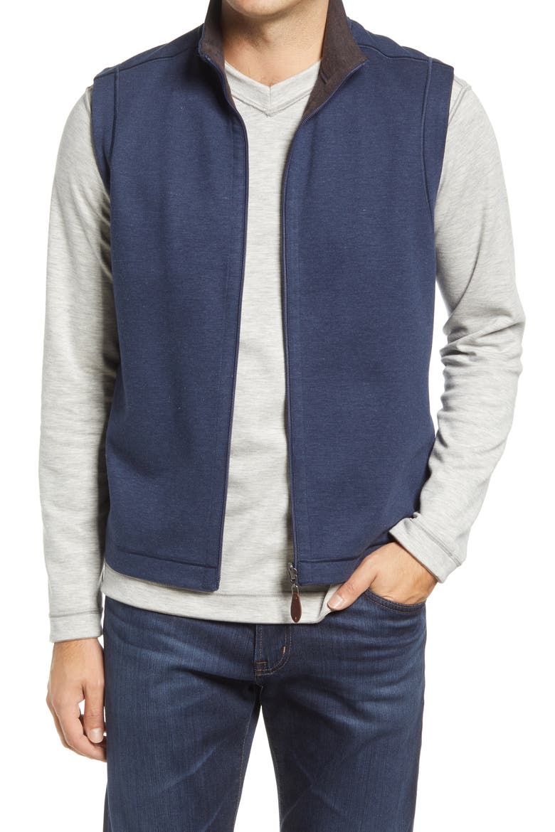 Reversible Knit Vest, Main, color, BROWN/NAVY