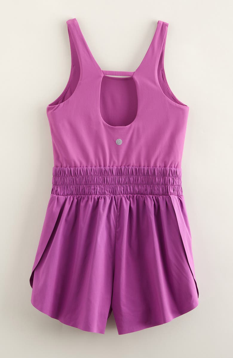 Zella Girl Kids' One & Done Romper, Alternate, color, Purple Hail