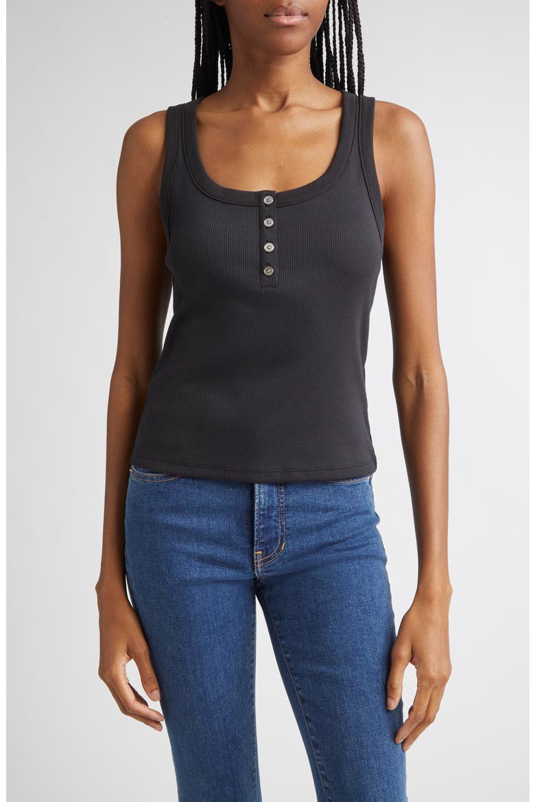 Abbott Rib Henley Tank, Main, color, BLACK