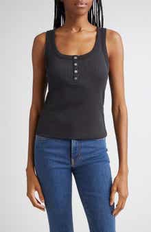 Veronica Beard Abbott Rib Henley Tank