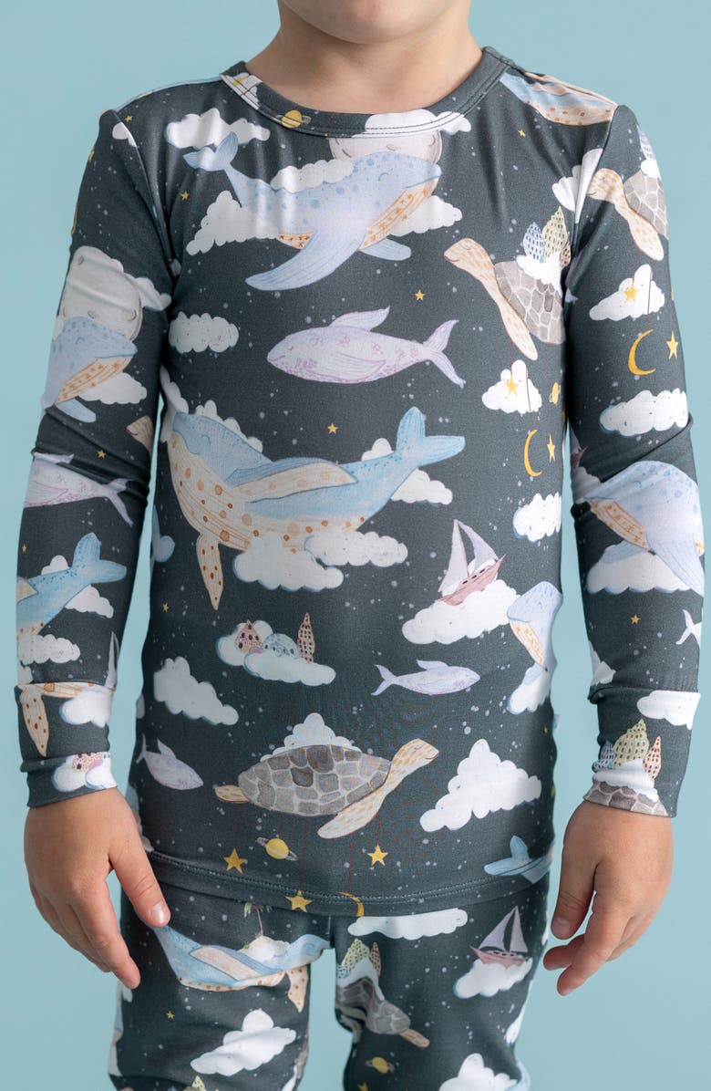 Posh Peanut Kids' Caspian Print Classic Fitted Two-Piece Pajamas, Alternate, color, Caspian