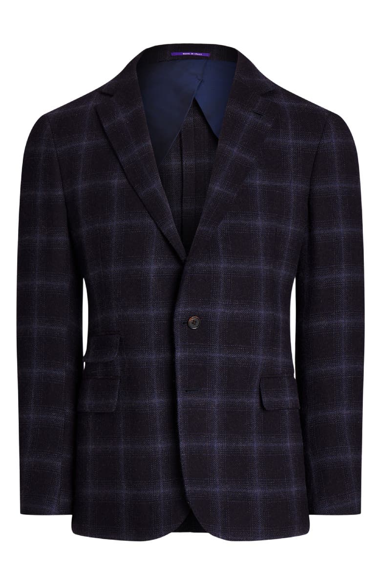 Ralph Lauren Purple Label Shadow Plaid Camel Hair Sport Coat, Alternate, color, 