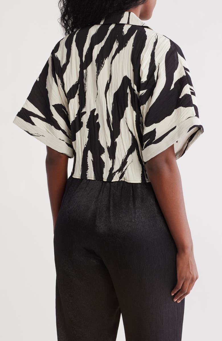 Pleione Front Tie Textured Popover Top, Alternate, color, 