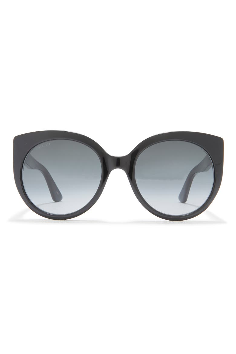 55mm Gradient Cat Eye Sunglasses, Main, color, BLACK BLACK GREY