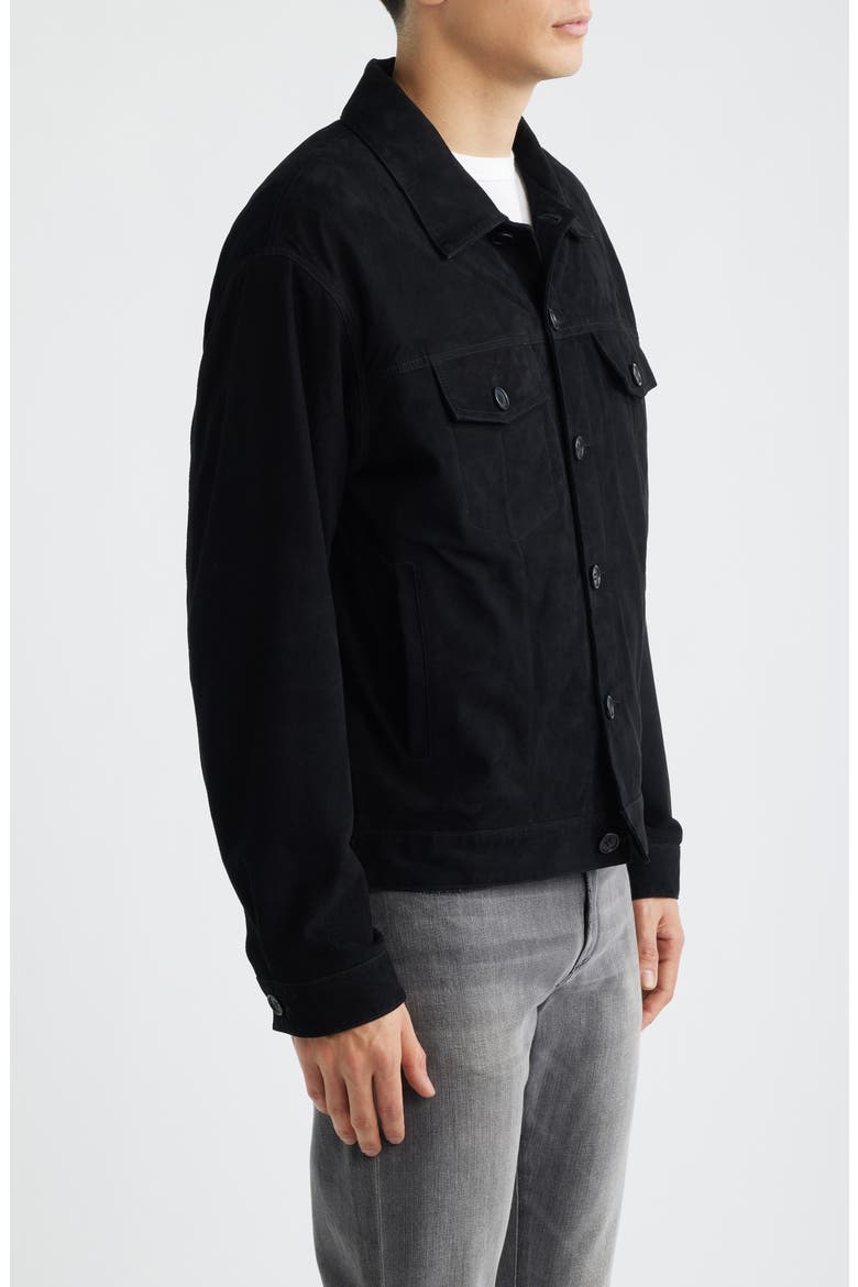 Roy Suede Trucker Jacket, Alternate, color, BLACK