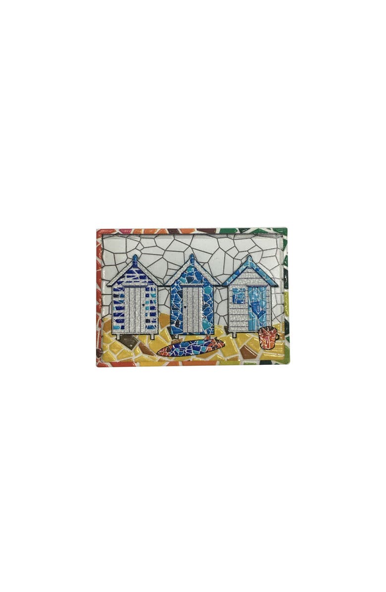 Beachcombers Bungalow Mosaic Resin Magnet Refrigerator Decorative Magnet, Main, color, White