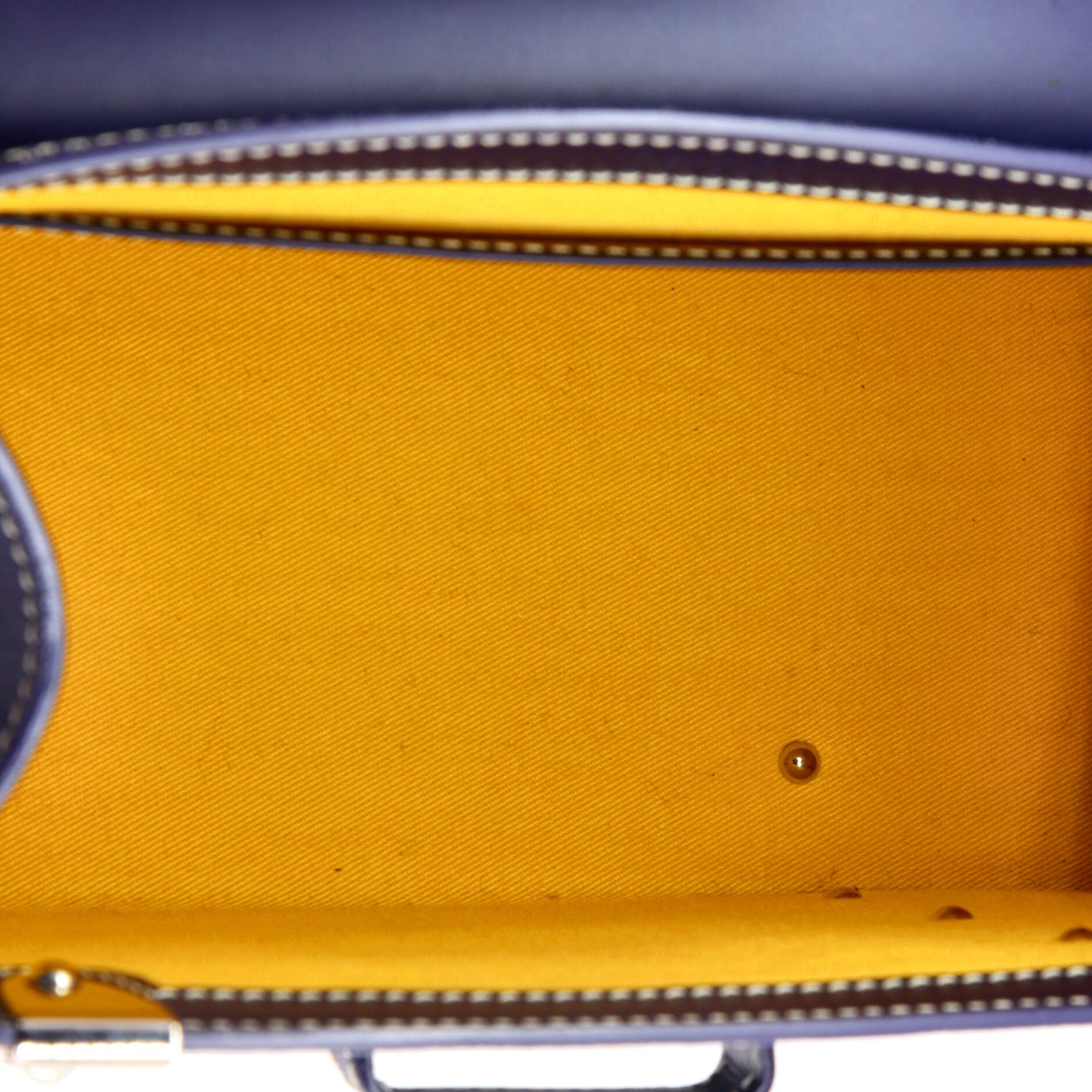 Pre-Owned Goyard Saigon Top Handle Bag Coated Canvas with Leather PM, Alternate, color, Blue