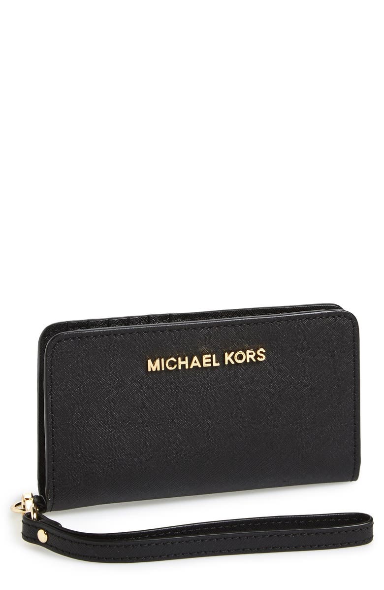 MICHAEL Michael Kors Saffiano Leather Tech Wristlet, Main, color, 