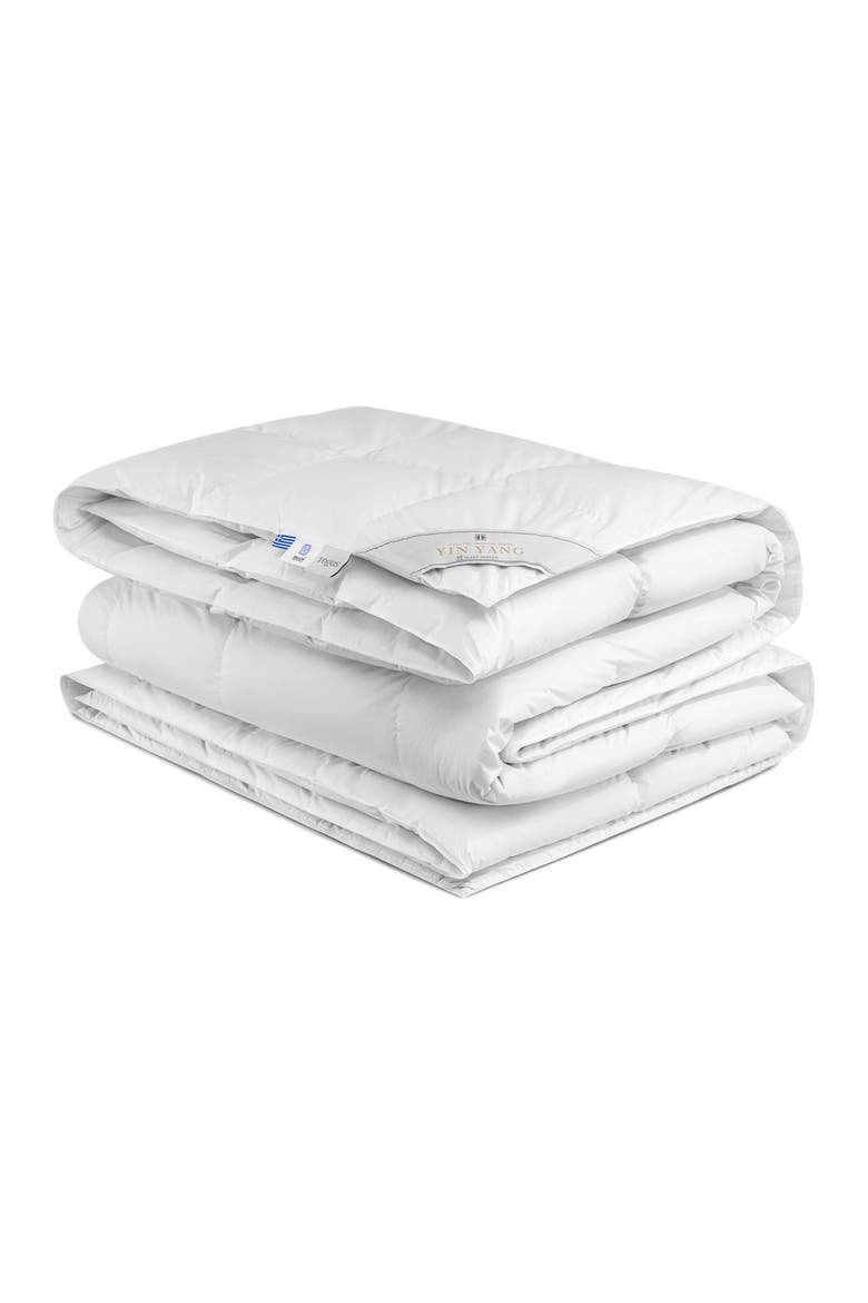 Yin Yang Siberian goose down comforter, Main, color, White