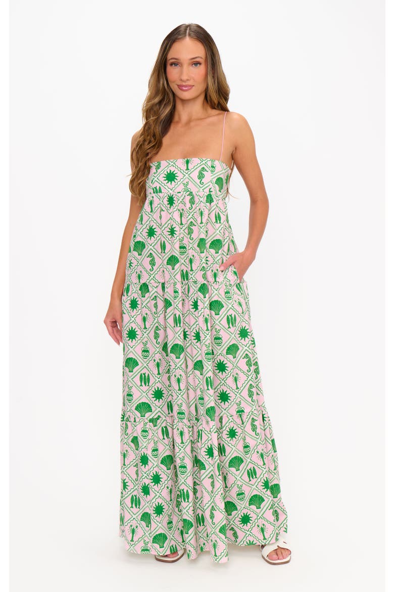 Long Weekend Maxi Dress, Alternate, color, Coastal Collage