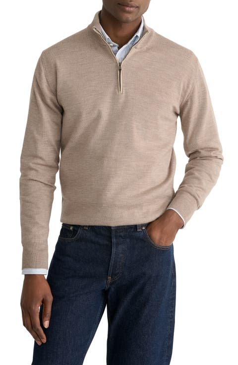 Merino Wool Quarter Zip Sweater