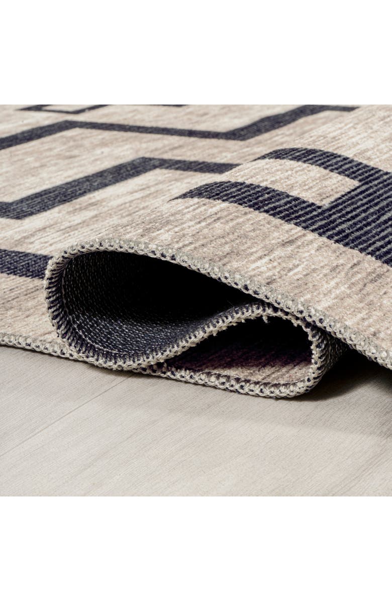 JONATHAN Y Ashkii Minimalist Medallion Machine-Washable Area Rug, Alternate, color, Ivory/Dark Gray