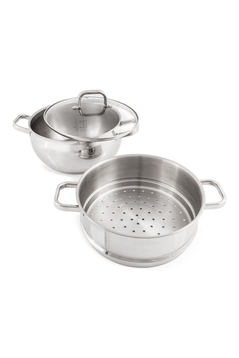 Stainless Steel Belly 3-Piece Steamer Set, Alternate, color, SILVER