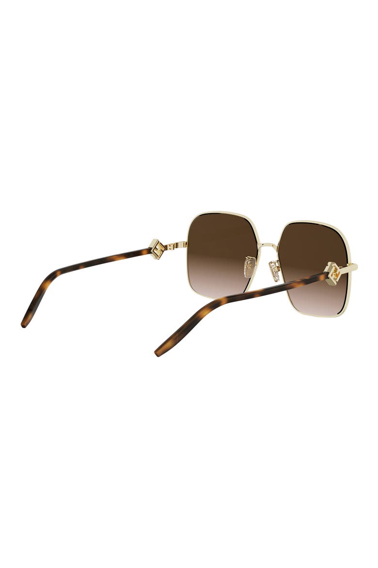 FF Diamonds 58mm Gradient Square Sunglasses, Alternate, color, SHINY ENDURA GOLD / BROWN
