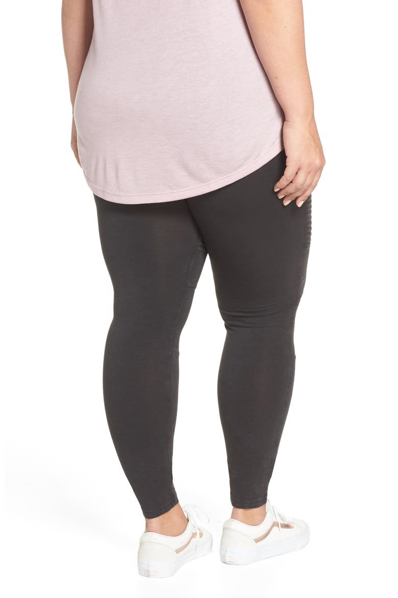 Washed Moto Leggings, Alternate, color, BLACK