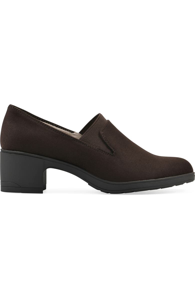 CLIFFS BY WHITE MOUNTAIN Hunton Block Heel Loafer Pump, Alternate, color, Dark Brown Suedette