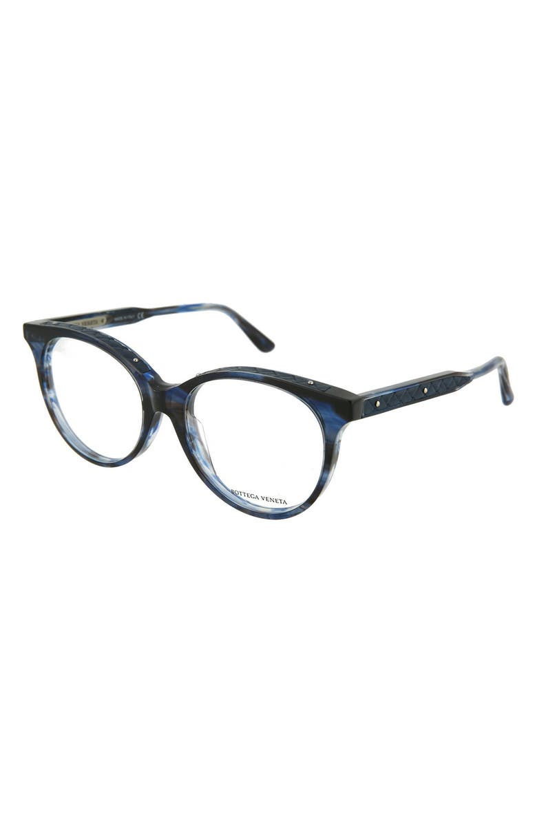 Bottega Veneta 54mm Round Optical Frames, Alternate, color,
