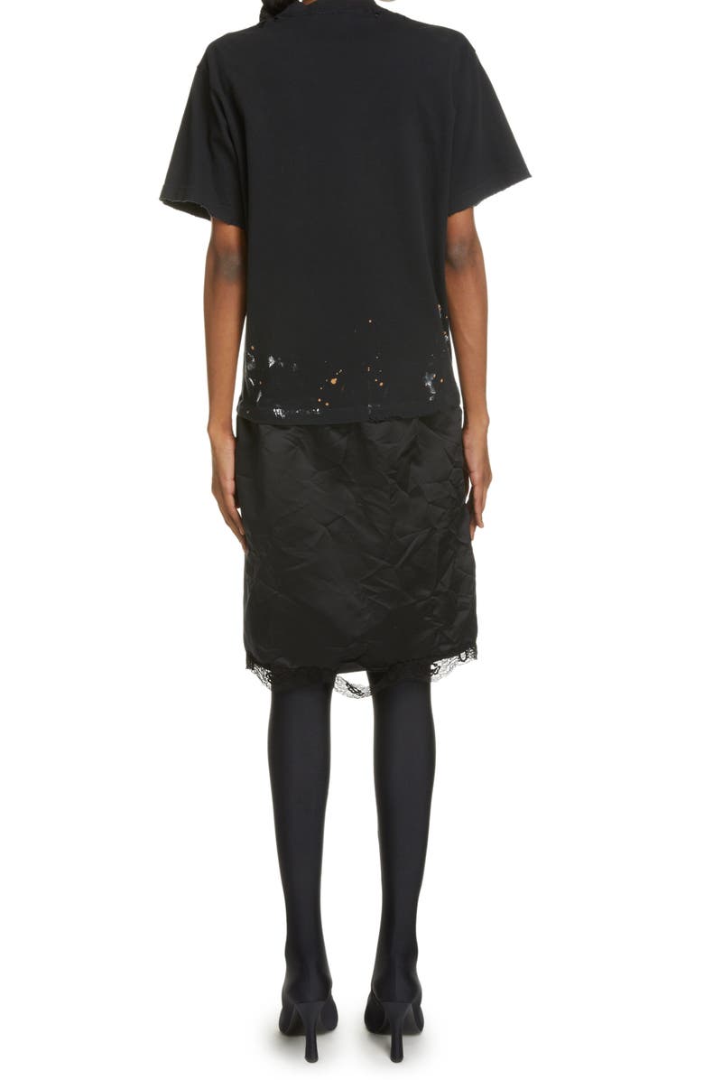 Balenciaga Metal Logo Paint Splatter Graphic Tee, Alternate, color,