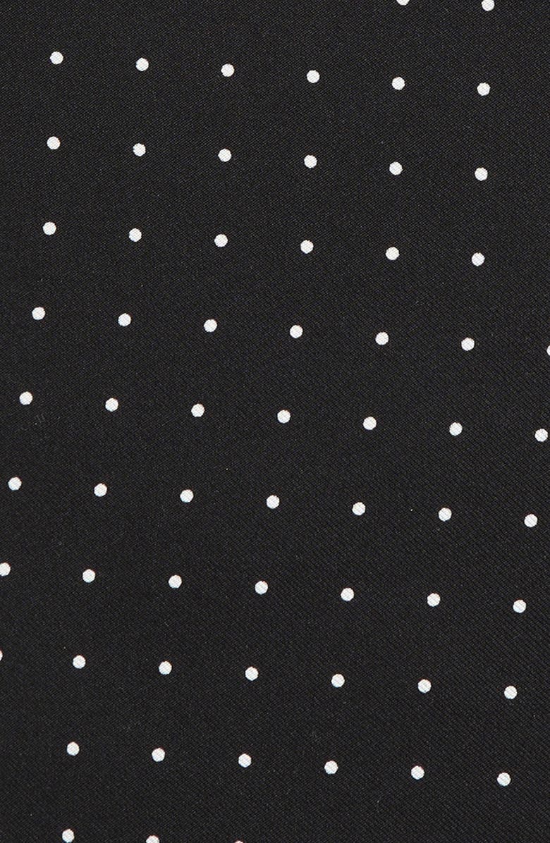 TOM FORD Polka Dot Mulberry Silk Pocket Square, Alternate, color, Black