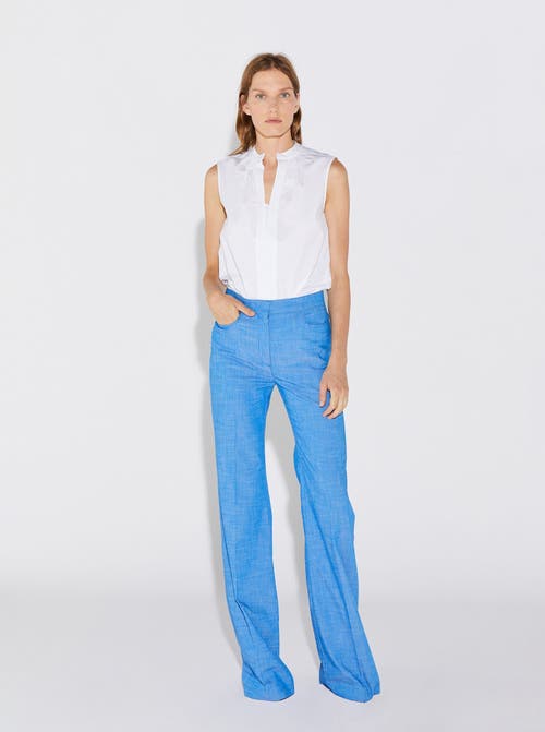 Callas Milano Olympia Poplin Shortsleeve Top In White