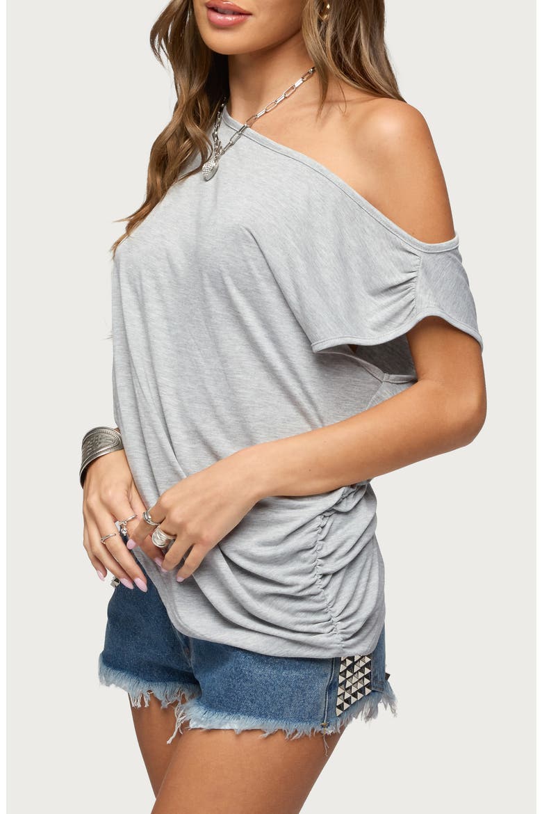 Ofelia One-Shoulder Asymmetric Top, Alternate, color, GRAY-MELANGE