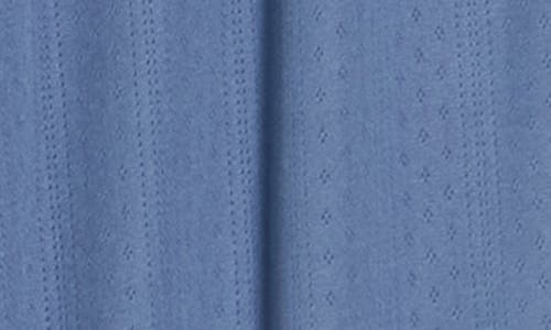 Splendid Pointelle Cardigan, Tank & Pants Pajamas In Blue