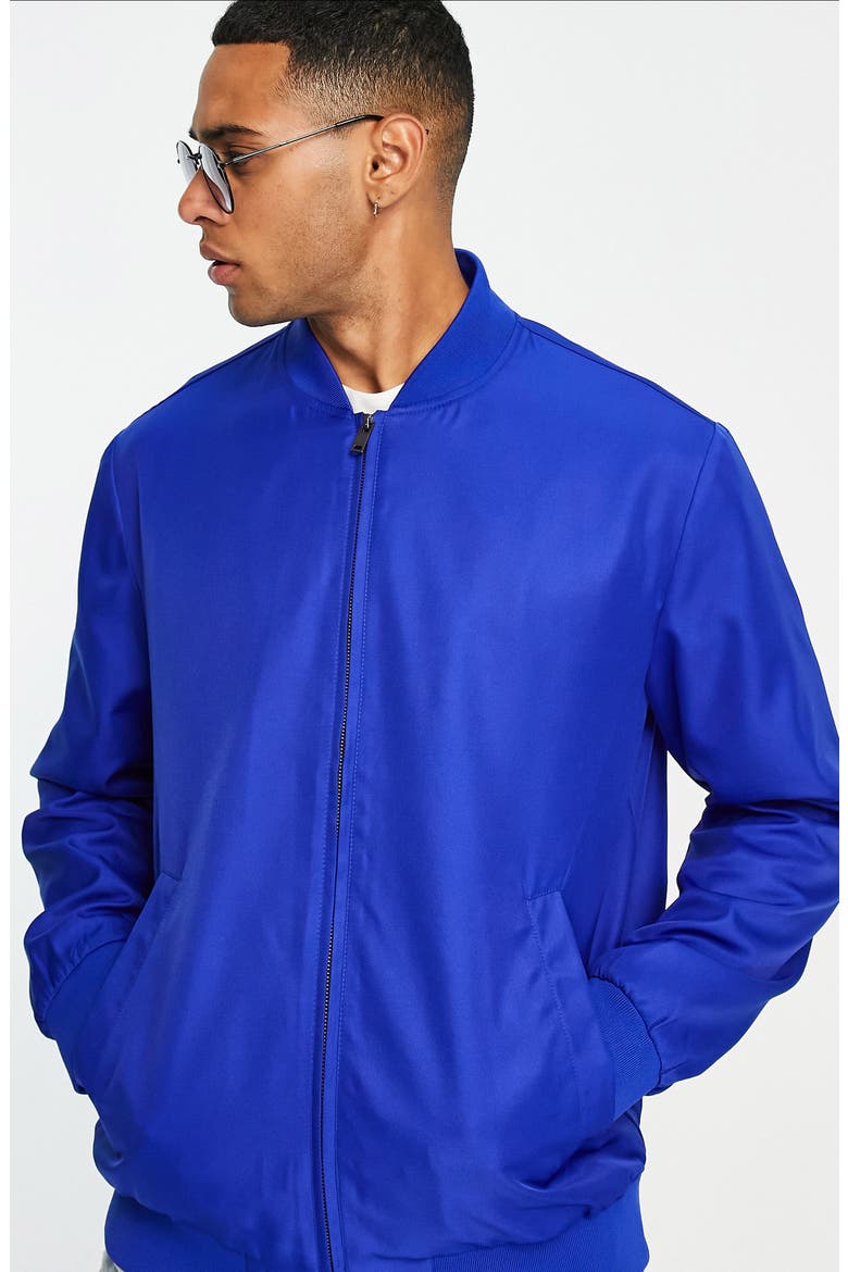 Classic Fit Bomber Jacket, Alternate, color, MID BLUE