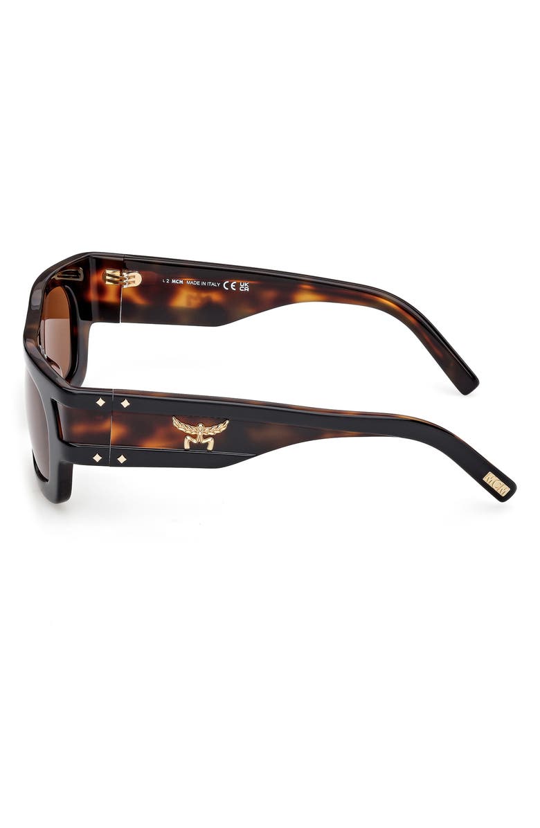 MCM 54mm Rectangle Sunglasses, Alternate, color, Black / Other / Roviex