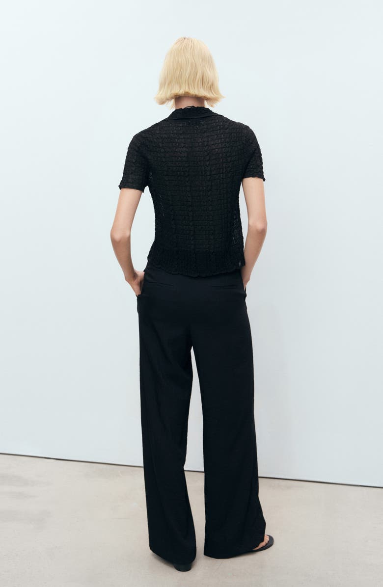 MANGO Carla Wide Leg Pants, Alternate, color, Black