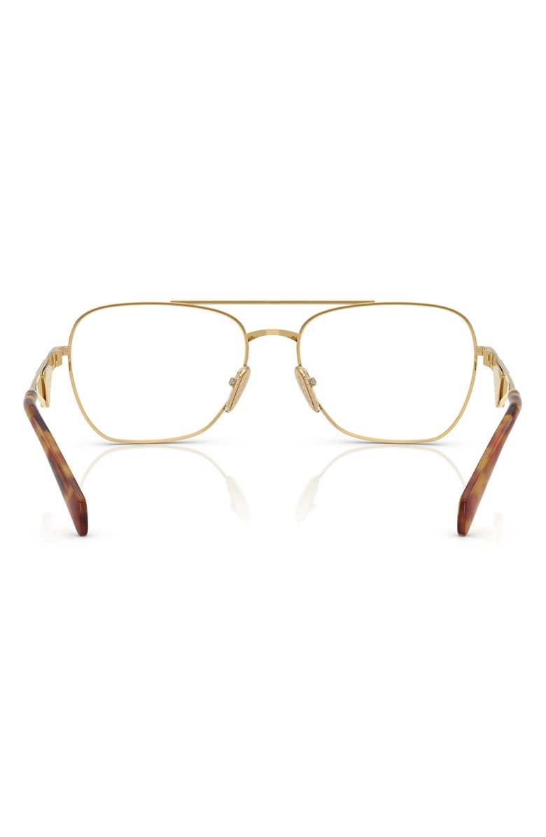 Prada 57mm Pilot Optical Glasses, Alternate, color, Gold