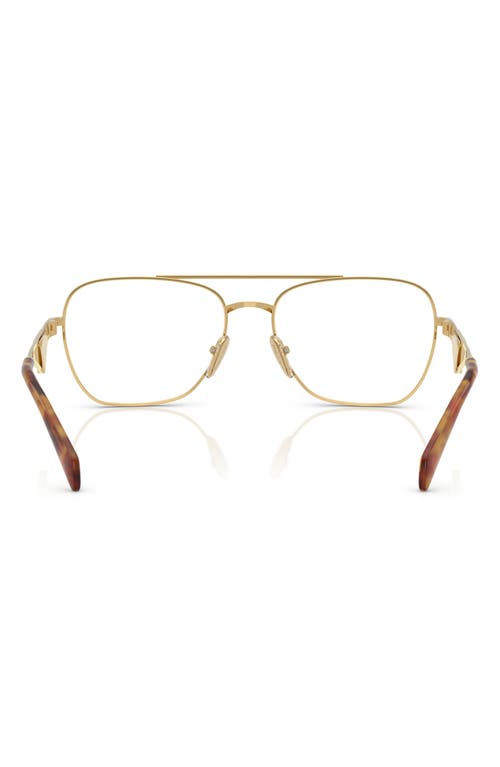 Prada 57mm Pilot Optical Glasses In Gold