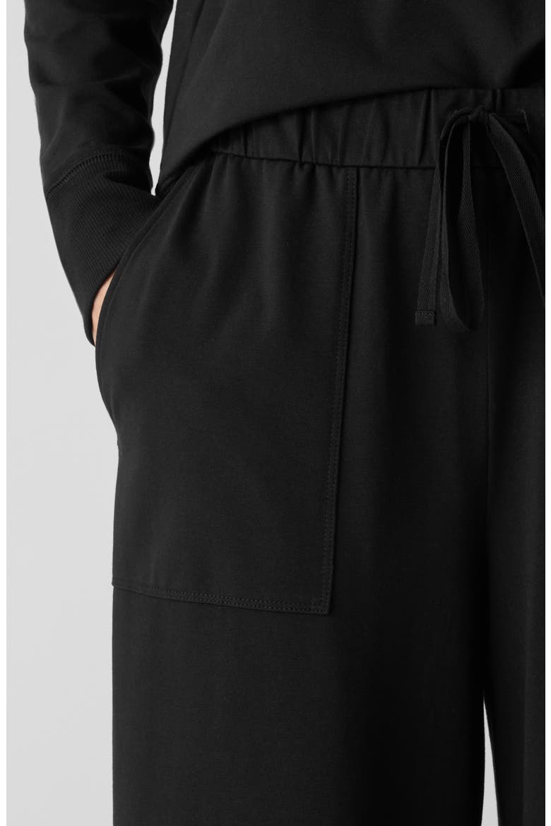 Stretch Organic Cotton Crop Wide Leg Pants, Alternate, color, BLACK