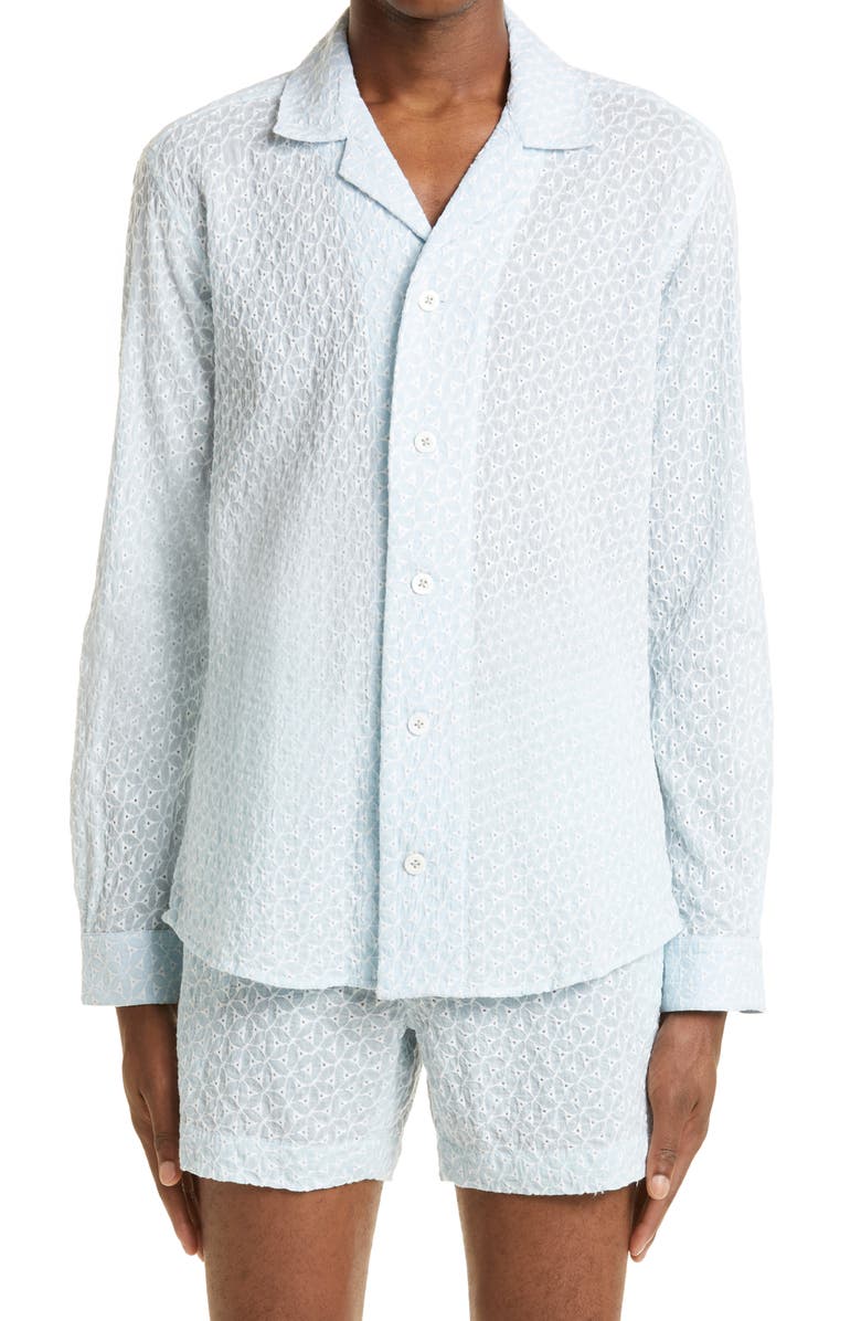 SMR Days Men's Paloma Textured Camp Collar Button-Up Shirt, Main, color, 