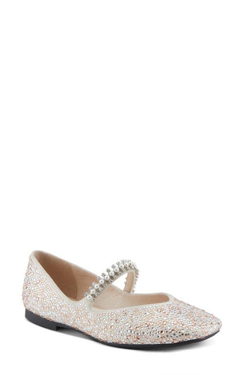 Azura By Spring Step Kailyn Mary Jane Flat In Light Beige Multi