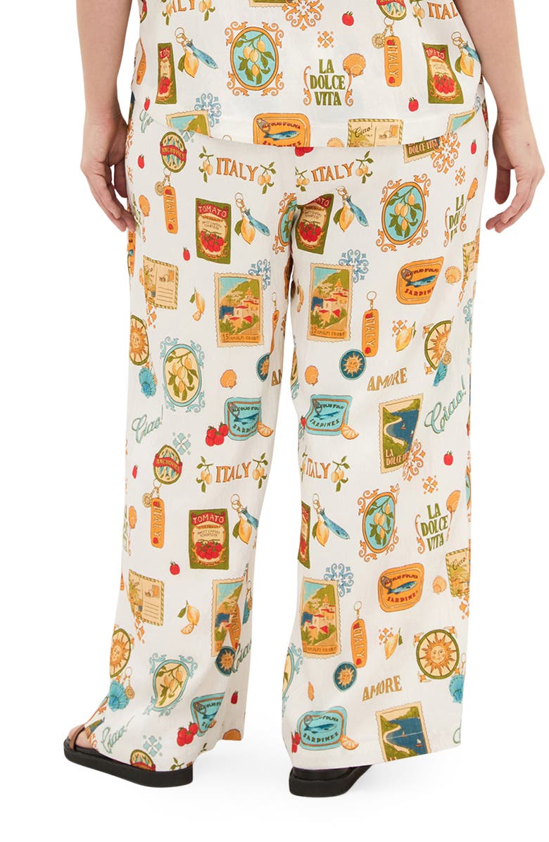 City Chic Amore Print Wide Leg Pants, Alternate, color, 