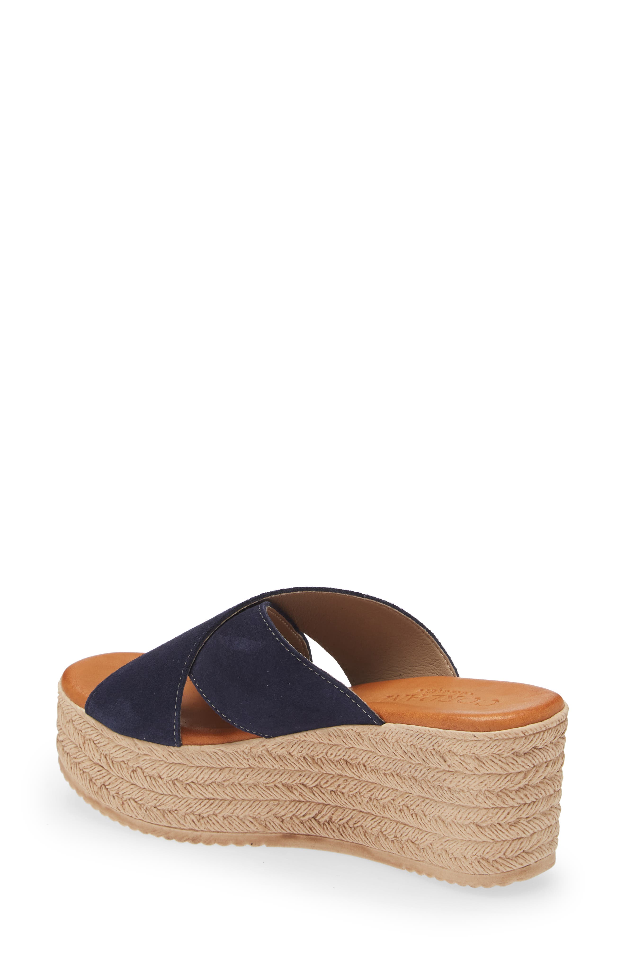 Cordani Bella Espadrille Wedge Sandal, Alternate, color, Navy Suede