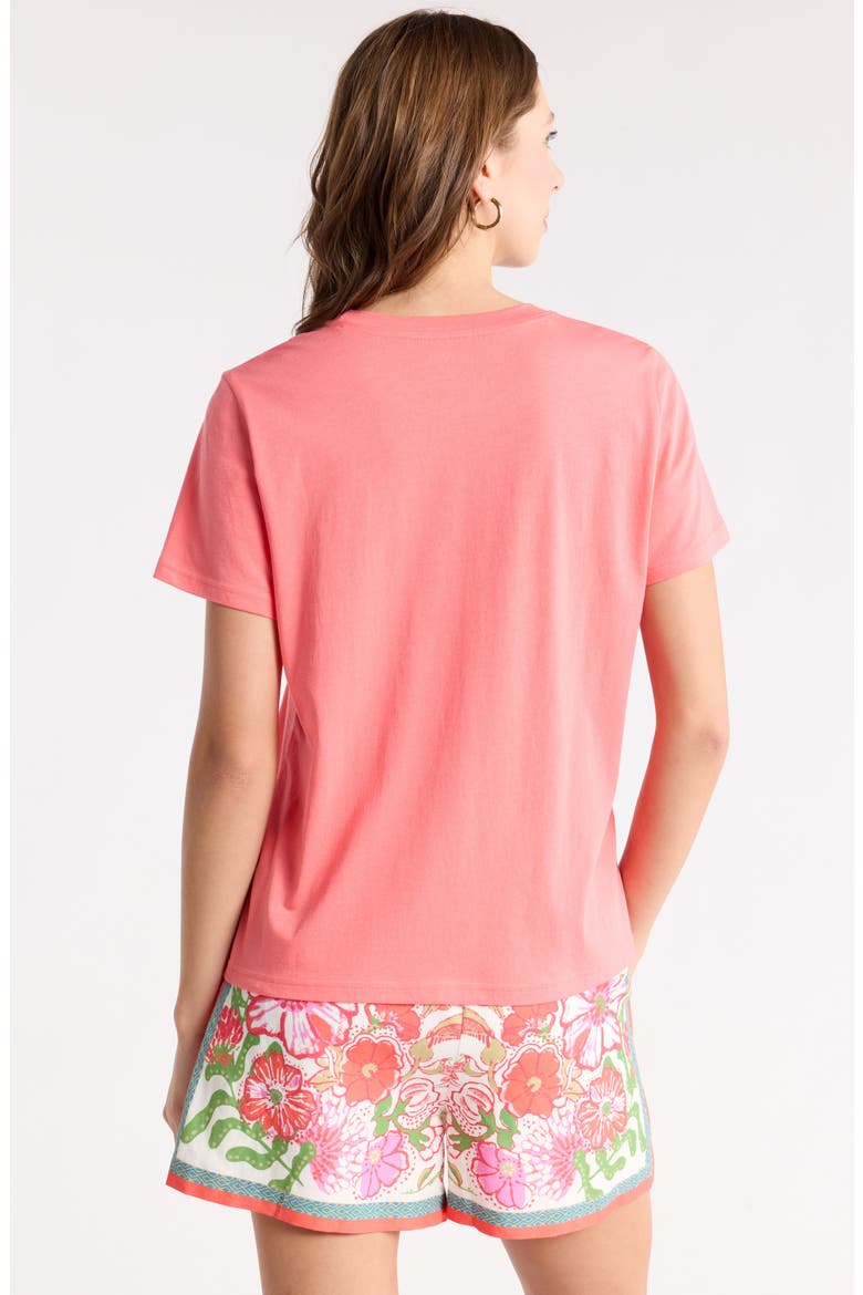 Crewneck Cotton T-Shirt, Alternate, color, CORAL SUGAR