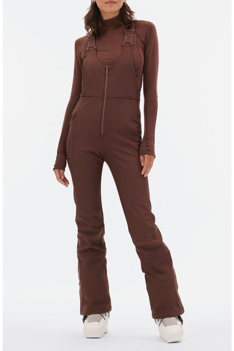 Isabel Waterproof Snow Bib Overalls, Main, color, SPIKED COCOA
