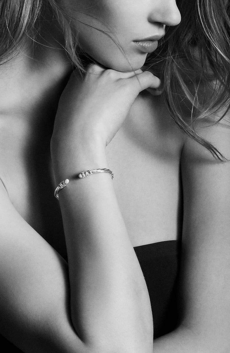 David Yurman Helena Bracelet In Sterling Silver & 18K Gold with Pearls & Diamonds, 4mm, Alternate, color, 