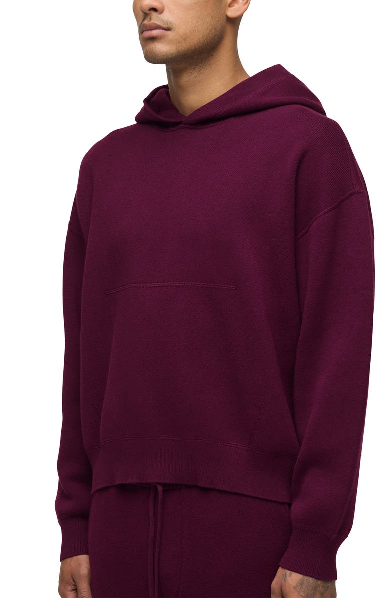 Hudson Jeans Cotton & Cashmere Double Knit Hoodie, Alternate, color, Bordeaux