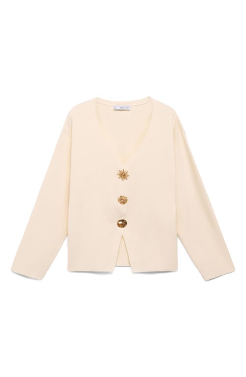 Mango Knit Jacket In Neutral