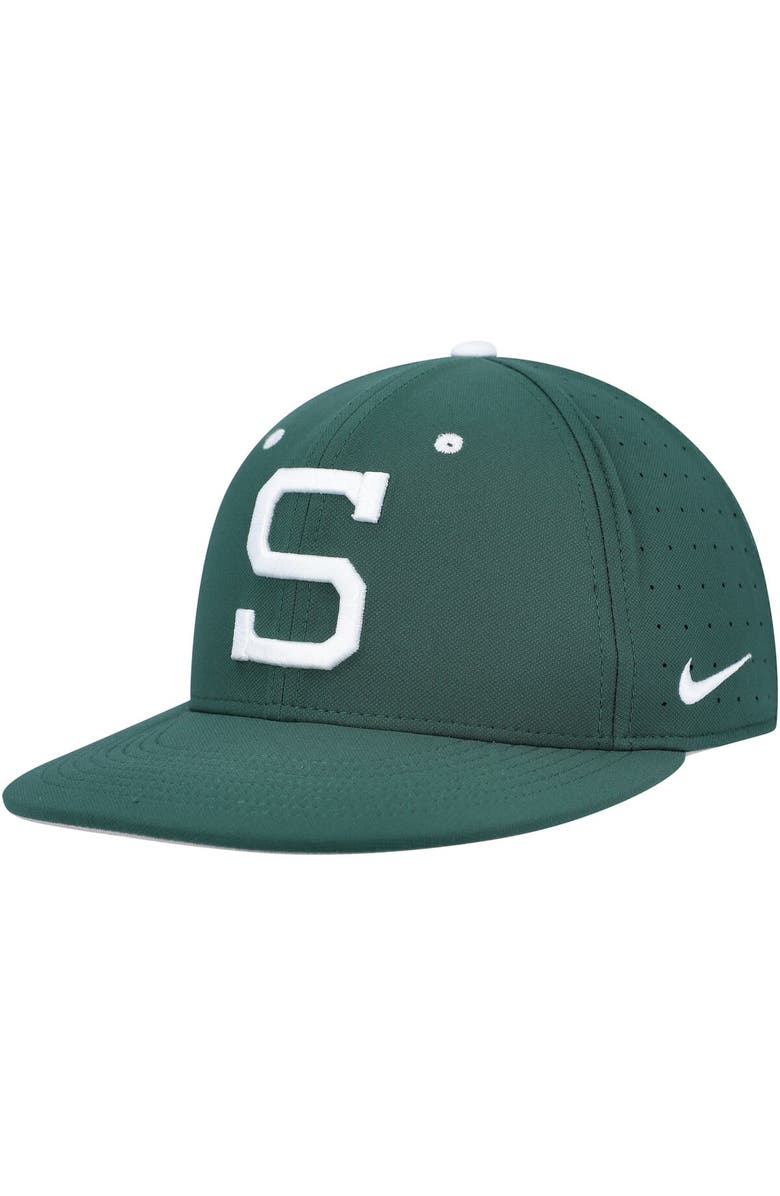 Nike Men's Nike Green Michigan State Spartans Aero True Baseball Performance Fitted Hat, Main, color, 
