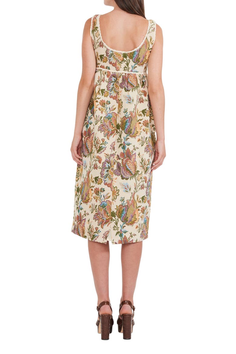 Emily Midi Dress, Alternate, color, Rainbow Floral Jacquard